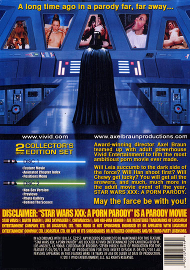 Star Wars XXX: A Porn Parody (2012) free large back cover